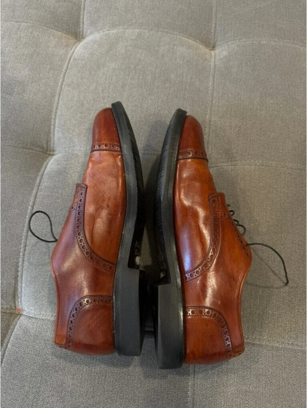 Allen Edmonds Cap Toe Brogue Oxford Dress Shoes Brown 8.5 D